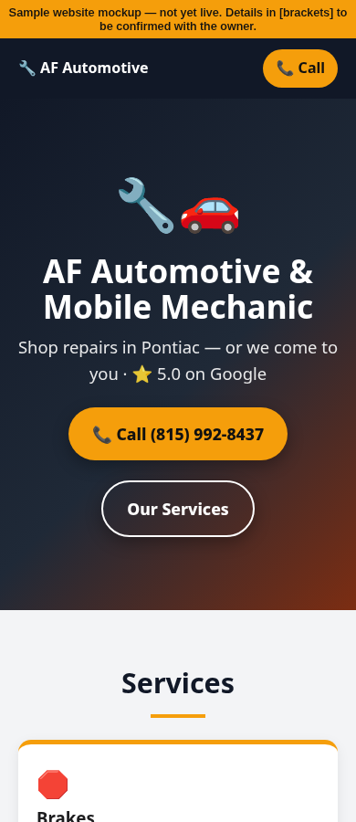 Example design: Auto repair