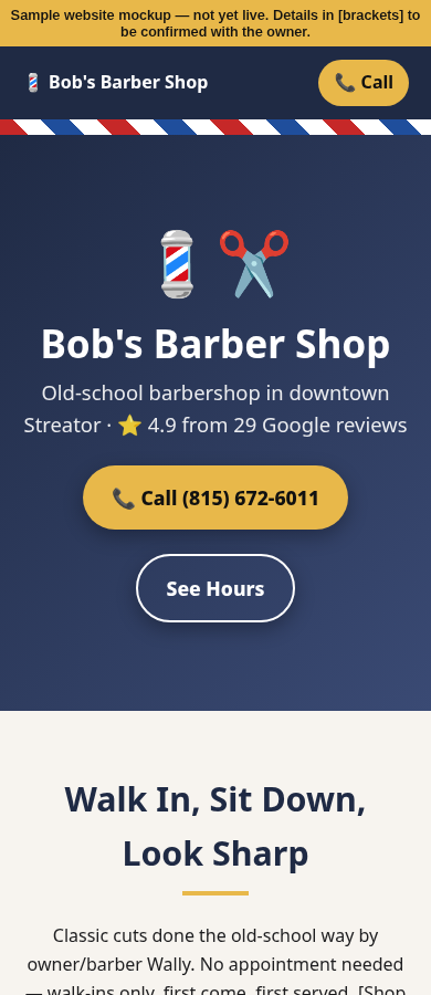 Example design: Barber shop