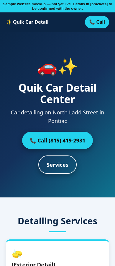 Example design: Car detailing